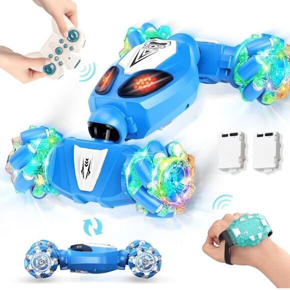 Sensing RC Stunt Car Birthday Gifts Toys for Kids Blue Remote Control Car New - Picture 1 of 8